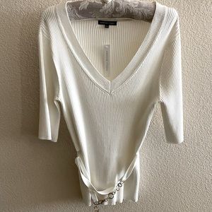 Adrienne Vittadini V-Neck Sweater Top